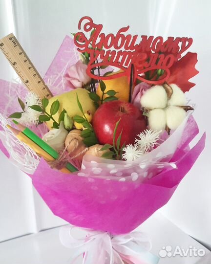 Фруктово-цветочные букеты, подарочные корзины