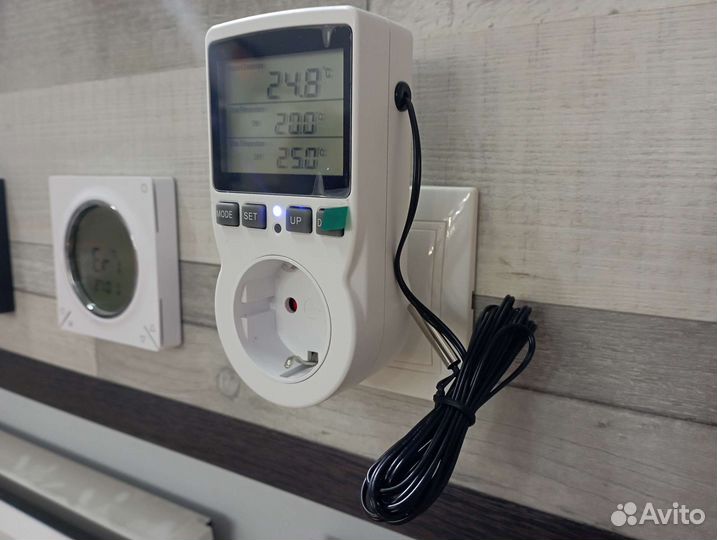 Терморегулятор в розетку с датчиком 16а