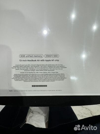 Apple macbook air 13 2020 m1 8gb 256