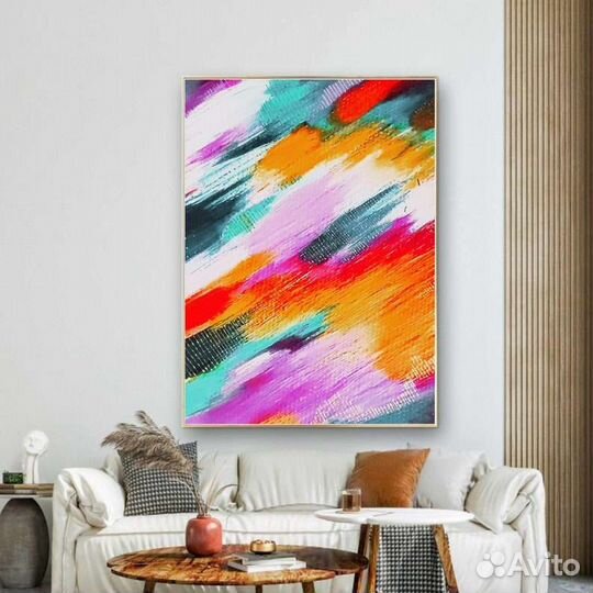 Яркая картина маслом абстракция