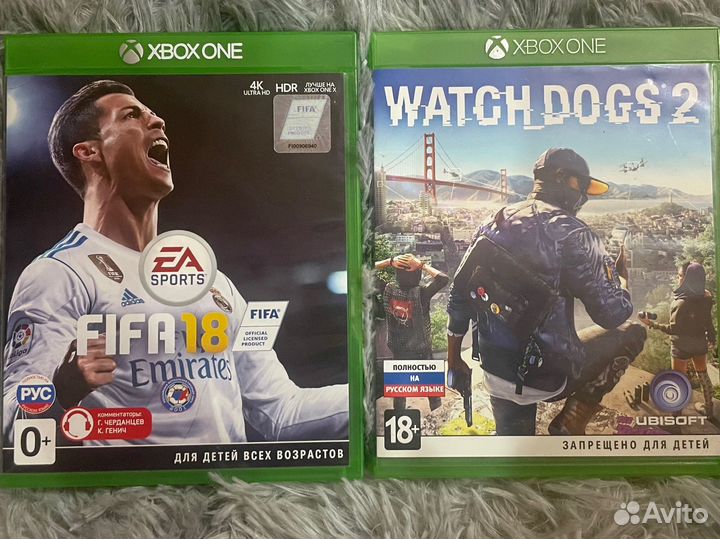 Игры на Xbox FIFA 18 и Watch Dogs 2