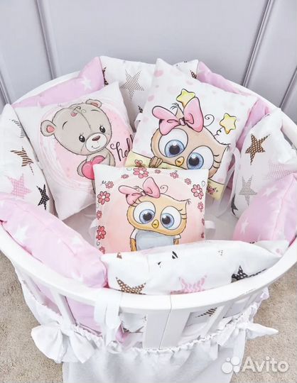 Бортики в детскую кроватку новые с одеялом