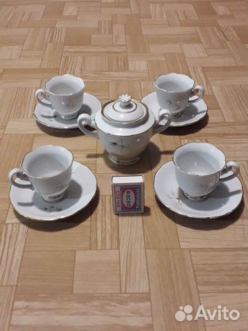 Сервиз кофейный на 4 персоны (фарфор, Корея)