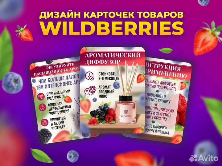 Инфографика, дизайн карточек для маркетплейсов