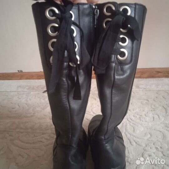 Сапоги zara 32 кожа