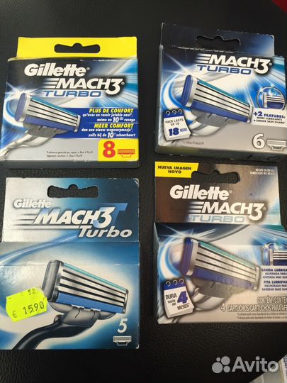 Оригинал. Лезвия к бритвам Mach3 Turbo