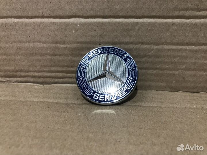 Эмблема капота Mercedes, синяя