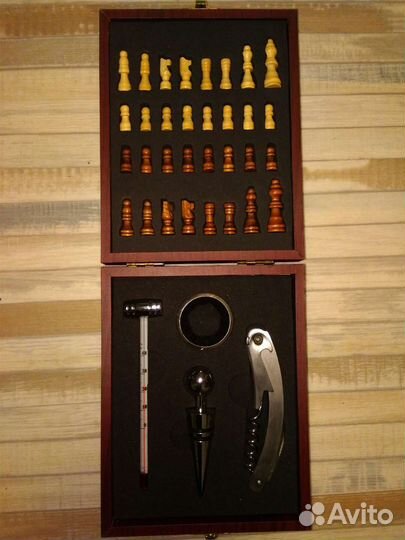 Набор для вина с шахматами (подарок мужчине)