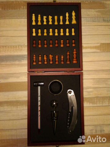 Набор для вина с шахматами (подарок мужчине)