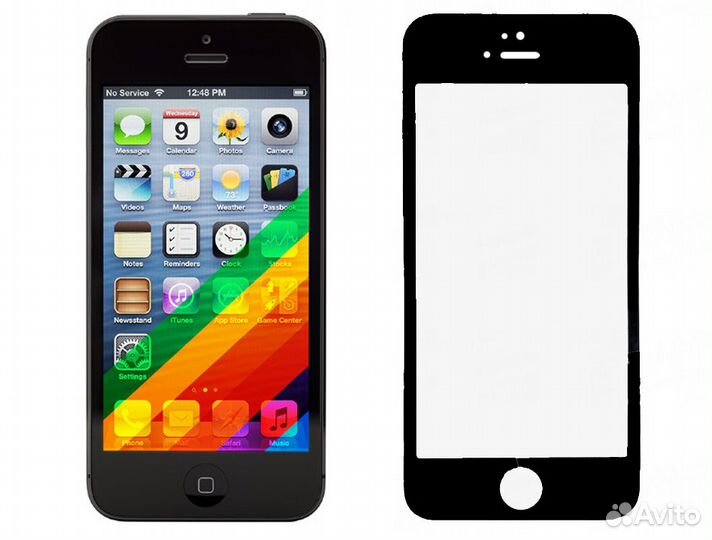 Защитные стёкла для iPhone 5 / 5S черные и белые
