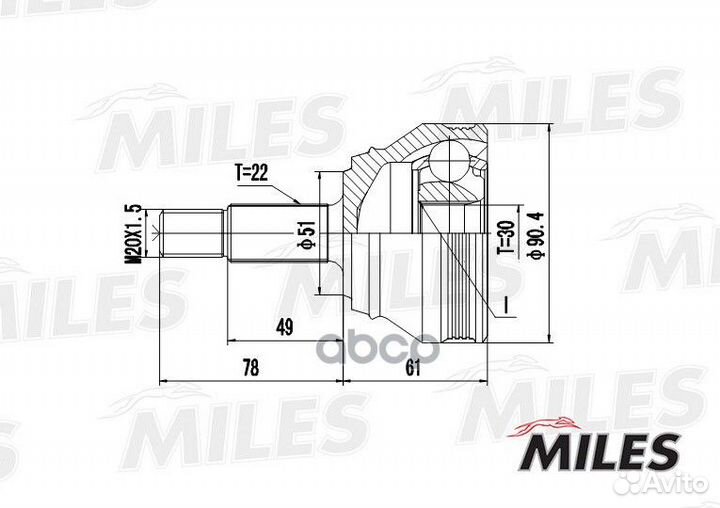 ШРУС наружный VW G1/G2/G3/passat/polo/seat tole