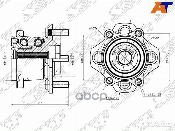 Ступичный узел задн. nissan AD/sylphy/cube/marc