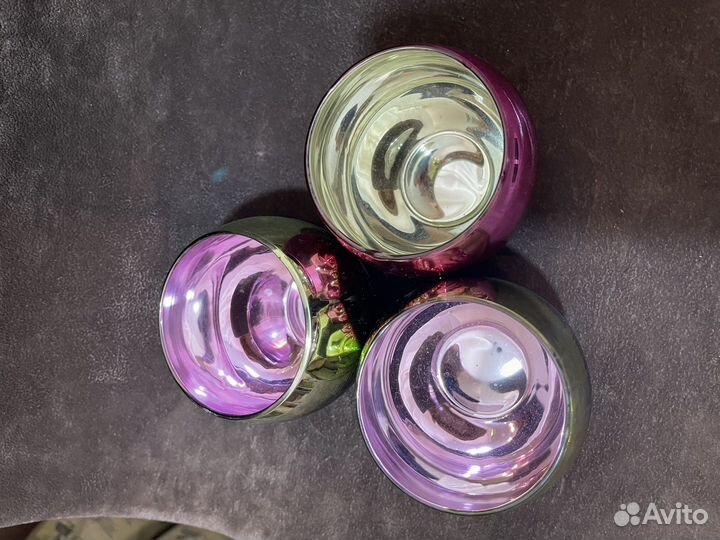 Стеклянные подсвечники 3 штуки