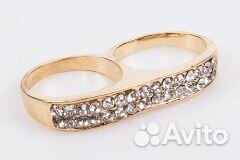 Кольцо двойное новое. бижутерия