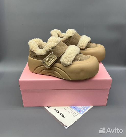 Кеды Miu Miu На Липучке С Мехом Размеры 36-40