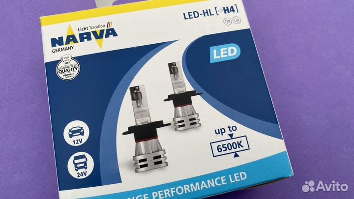 Светодиодные лампочки LED H4 Narva 2 шт 6500K