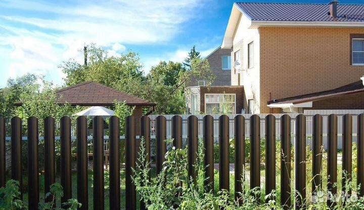 Забор из профлиста ,ворота под ключ