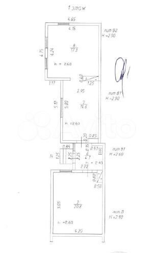 3-к. квартира, 57,4 м², 1/1 эт.