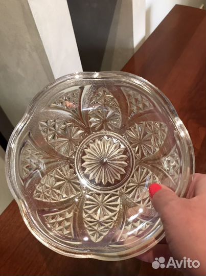 Перламутровая хрустальная вазочка СССР 70-80 х г