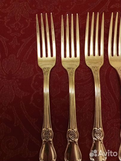 Мельхиоровые вилки серебряная роза Кольчугино