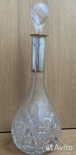 Графин штоф хрустальный серебро Европа