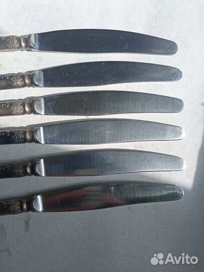 Набор кухонных ножей СССР мельхиор