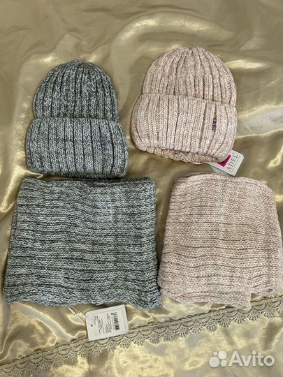 Шапка+шарф женские