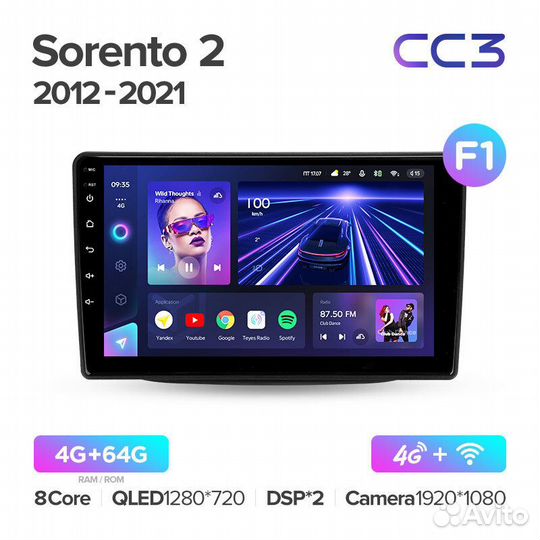 Teyes CC3 4+64 для Kia Sorento 2013+