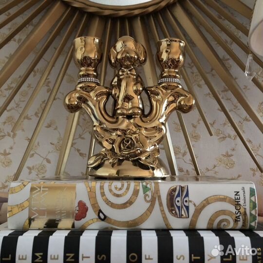 Подсвечник золотой новый со стразами