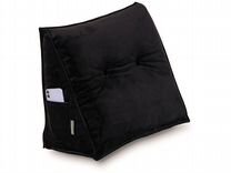 Клиновидная подушка на кровать диван Черный шелк 6
