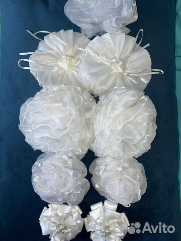 Банты для волос белые