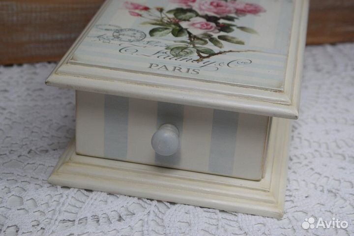 Чайная шкатулка и шкатулка в стиле шебби-шик