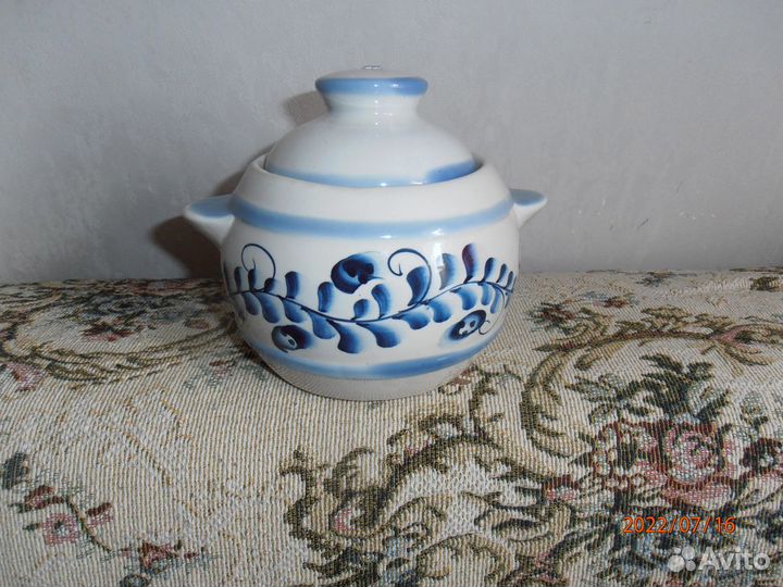 Горшок для запекания Гжель СССР