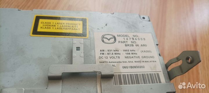 Штатная магнитола Мазда 3 Bk