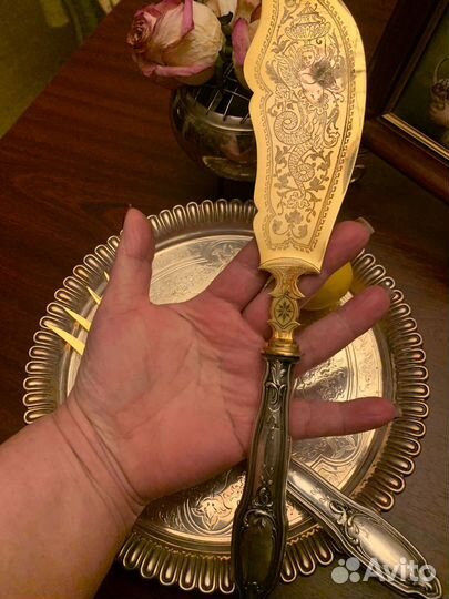 Антикварный сервировочный набор, серебро