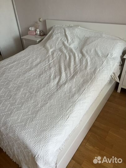 Покрывало плед 180*260 новое белое
