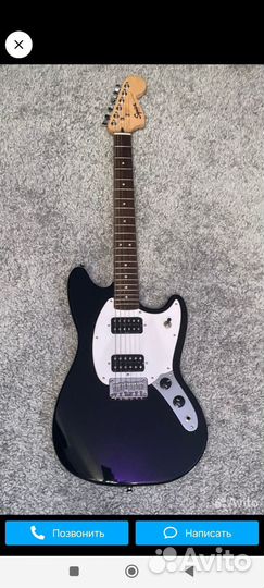Электрогитара fender squier Mustang black bullet
