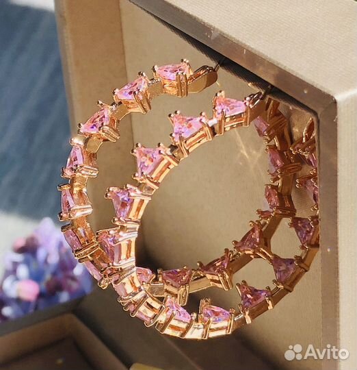 Swarovski серьги кольца