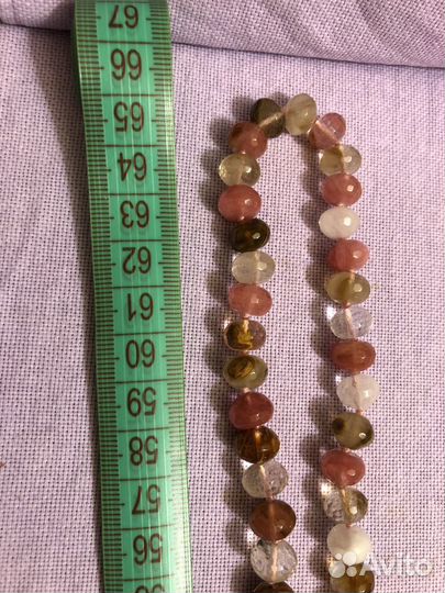 Бусы халцедон,кварц,флюорит,цетрин