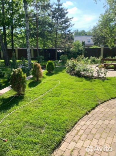 Укладка рулонного газона+Ландшафт участка под ключ