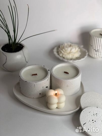 Ароматическая свеча, декор из гипса