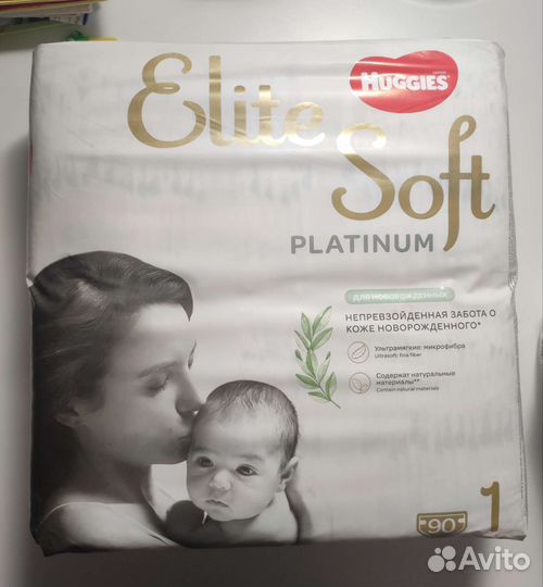 Подгузники huggies elite soft 1 platinum 90