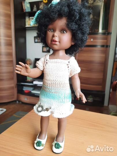 Кукла vestida de azul Паулина африканка