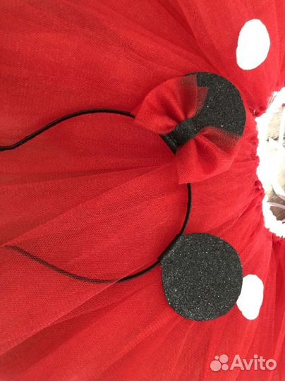 Костюм мини маус с майкой 3 года, ободок ушки мини