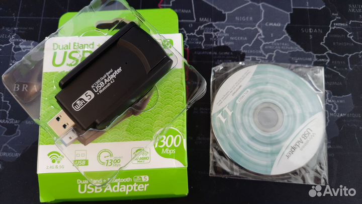 Wi-Fi адаптер 2.4 и 5Ггц + Bluetooth 4.2 новый