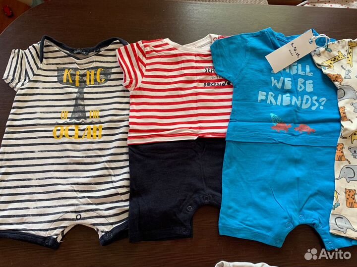 Пакет летней одежды для мальчика, песочники 62-74