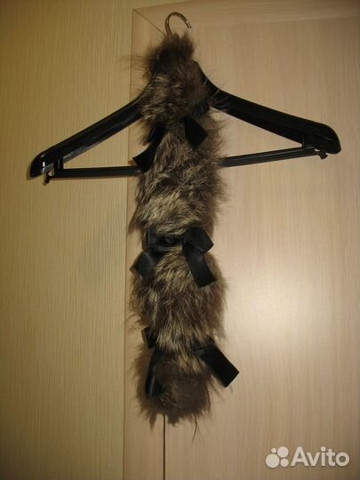 Хвост меховой из ч/б лисы для костюма