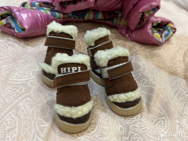 Зимняя обувь для собак на липучке