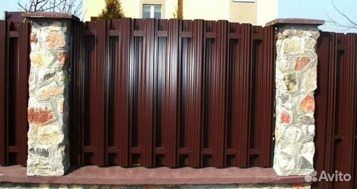Забор металлический цена за метр под ключ
