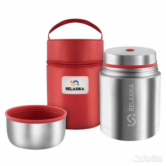Термос Relaxika для еды 301 0,7 л, в чехле, стальн